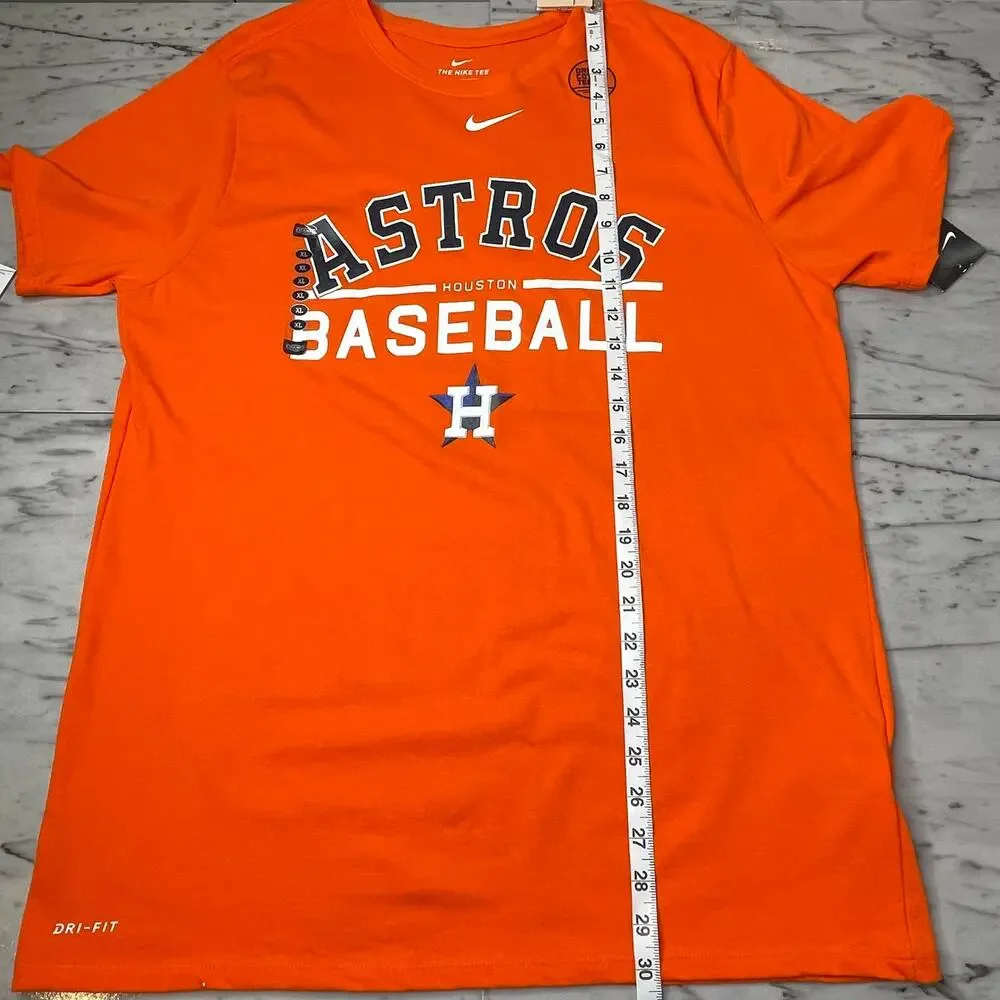 Nike Houston Astros Baseball T-Shirt Men’s Orange Dri-Fit Short Sleeve Tee NWT